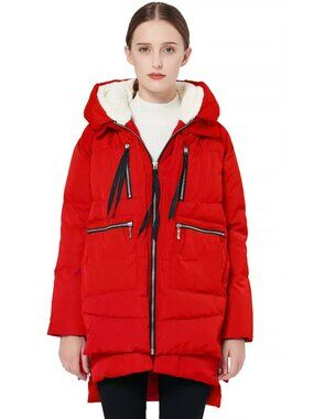 Orolay Women's Thickened Down Jacket in Red, NWOT- Size L